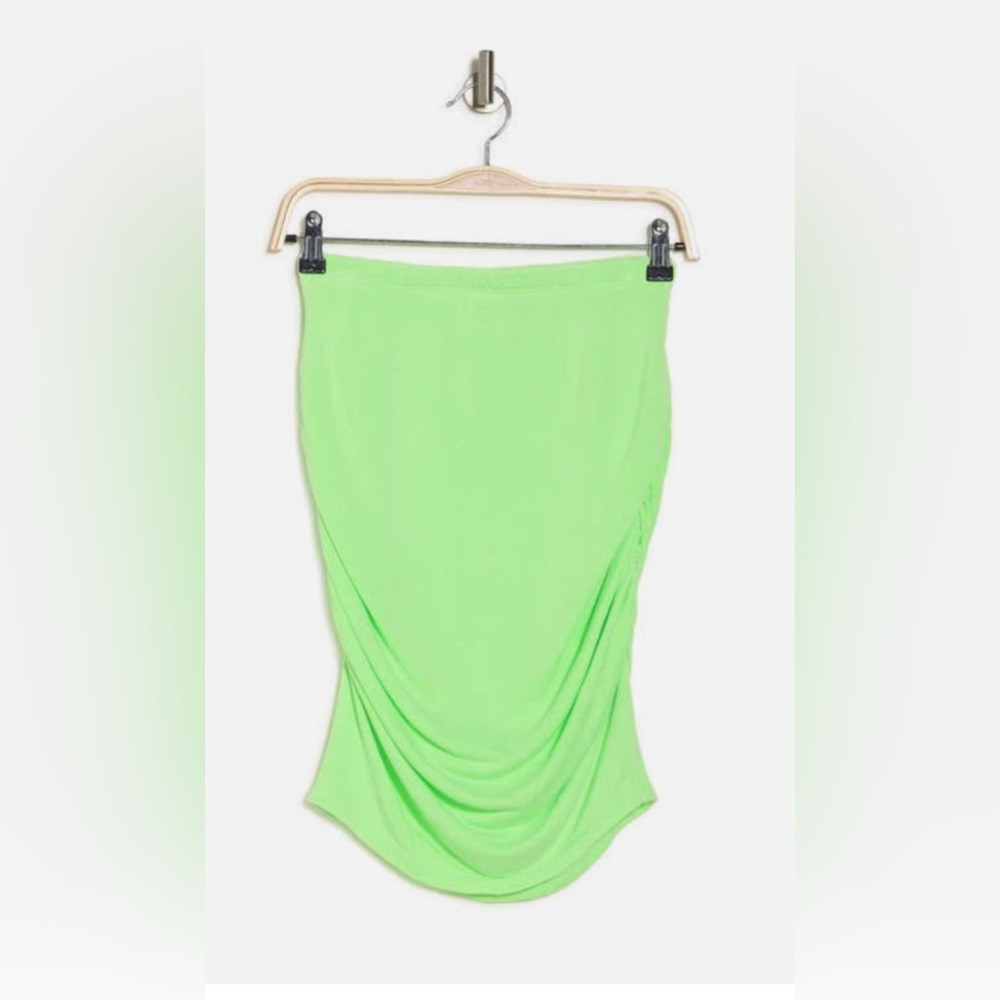 Sundry Womens Ruched Mini Green Pencil Skirt Size 4 NWT
